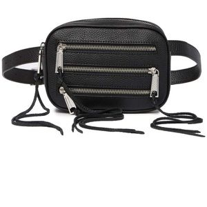 NWT!! Rebecca Minkoff Black 3 Zip Leather Belt Bag